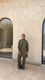 Tan through t-shirt w/ detachable sleeves olive