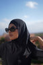 Tan through pullover hijab black