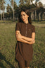 Tan through glitter dress shortsleeve hot chocolate
