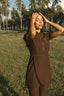 Tan through glitter dress shortsleeve hot chocolate