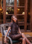 Bronze glitter dress shortsleeve