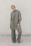 Tan through wide pants olive