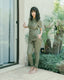 Tan through glitter dress shortsleeve olive