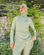 Tan Through Dress Longsleeve Matcha