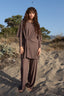 Tan through wide pants mocha