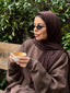 Satin Jersey Headscarf - Espresso