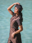 Bronze glitter dress shortsleeve