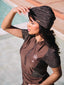 Bronze glitter turban