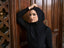Tan through pullover hijab black