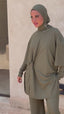 Tan through pullover hijab olive