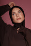 Satin Jersey Pullover Hijab - Espresso