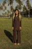 Tan through dress longsleeve hot chocolate