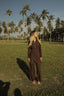 Tan through dress longsleeve hot chocolate