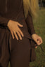 Tan through dress longsleeve hot chocolate