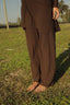 Tan through wide pants hot chocolate