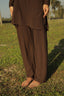 Tan through wide pants hot chocolate