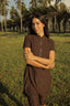 Tan through glitter dress shortsleeve hot chocolate