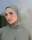 Tan through pullover hijab olive
