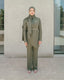 Tan through glitter dress longsleeve olive